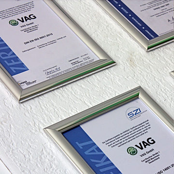 VAG Company certifications